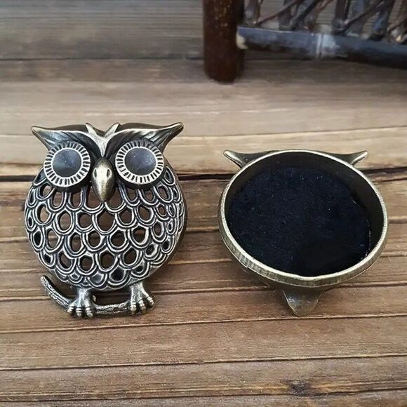 1pc Mini Owl Incense Holder, Metal for Meditation, Zen, Yoga, Relaxation - Picture 1 of 2